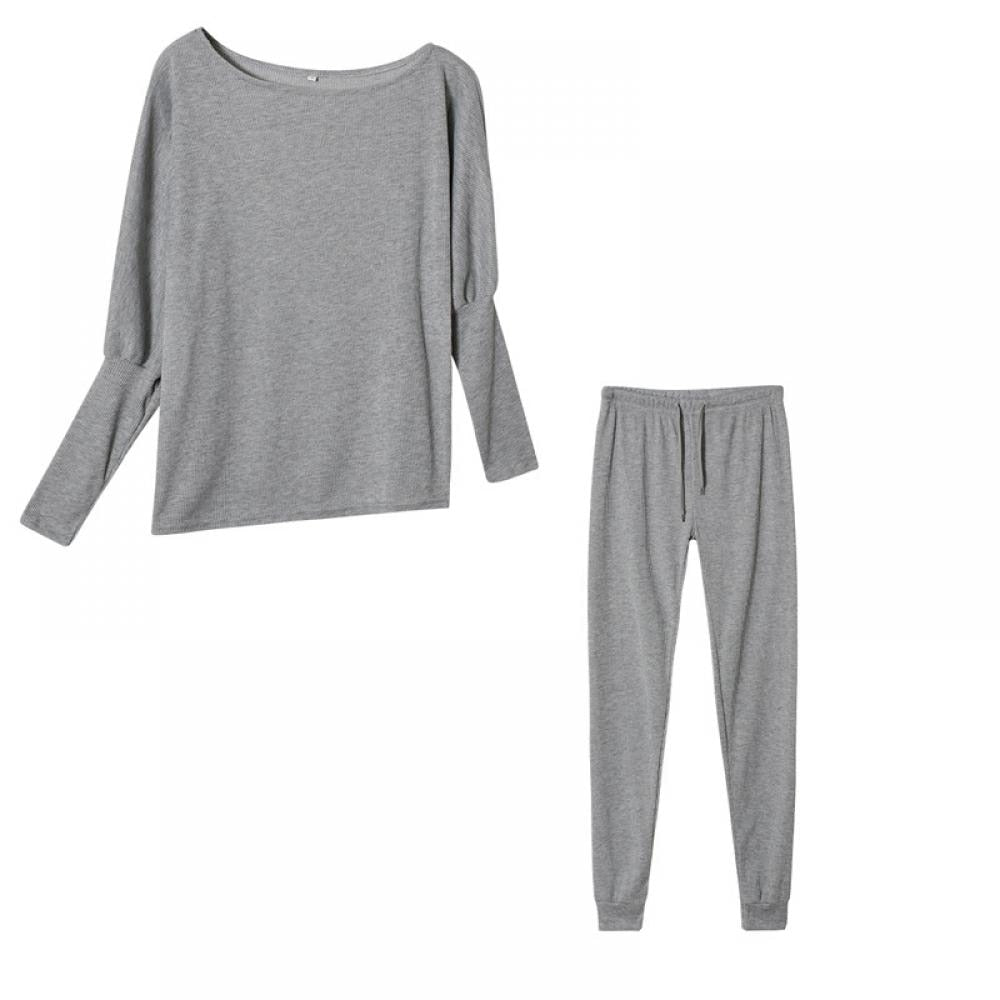 Two-Piece Knitted Casual Drawstring Skinny Pant Set